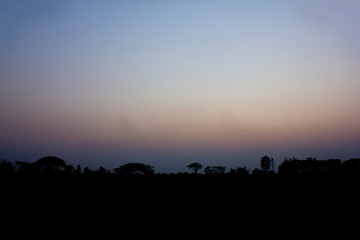 Night sky light,Light shortly after sunset