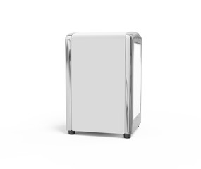 Blank napkin holder for promotional branding. 3d render illustration.