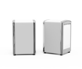 Blank napkin holder for promotional branding. 3d render illustration.