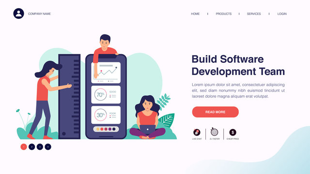 Web page design with business or finance concept for website and mobile website development. Website template design vector illustration. Able to edit or customize.