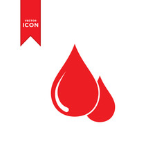 Obraz premium Blood drop icon vector. Red drop icon design on white background.