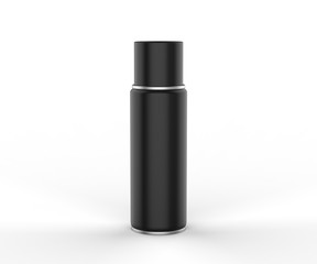 Blank spray tin can for branding. 3d render illustration.
