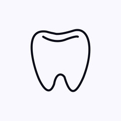 Tooth icon thin line isolated