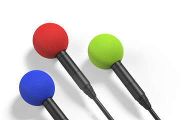 Blank realistic microphone for branding. 3d render illustration.