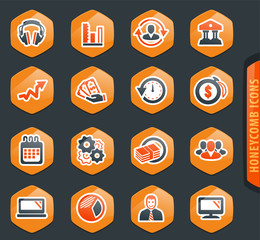 Business management and human resources icons set