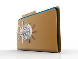3d rendering folder with documents