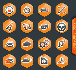 Car shop icons set