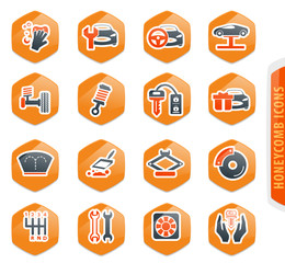 Car shop icons set