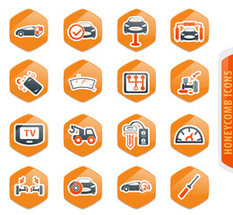 Car shop icons set