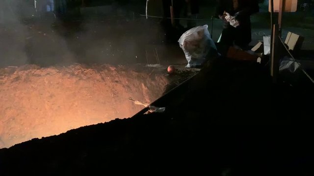 日本 新年 お焚き上げ 焼く 燃やす 炎