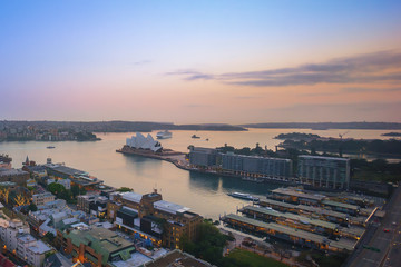 Fototapeta na wymiar Beautiful Sunrise at Sydney City Skyline