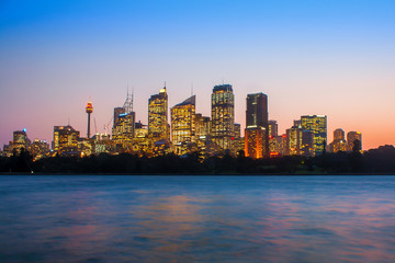 Beautiful Sunset at Sydney City Skyline