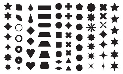 Vector basic shape collection for your design. Polygonal elements with sharp and rounded edges - 319426951