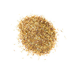 pile of natural green rooibos tea contains a lot of vitamins and minerals