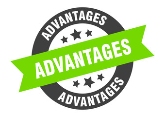 advantages sign. advantages round ribbon sticker. advantages tag