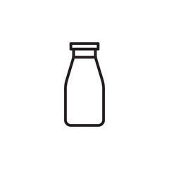 Glass Milk bottle Icon isolated on white background
