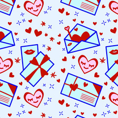 Pattern with hearts for Saint Valentines day illustration
