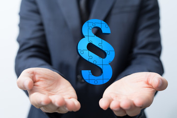 symbol paragraph law sign digital in hand