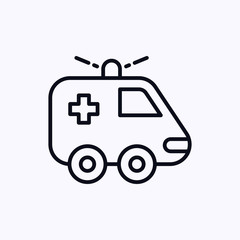 Ambulance icon thin isolated on white background