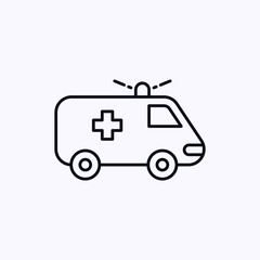 Ambulance icon thin isolated on white background