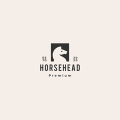 horse head logo vector icon illustration hipster retro vintage