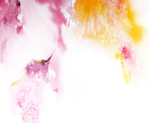 Watecolor pink flowers background. Wedding invitation floral design. Greeting card with delicate flowers. Floral background. Floral birthday card. Vintage floral frame.