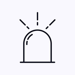 Emergency siren icon thin line isolated on white background