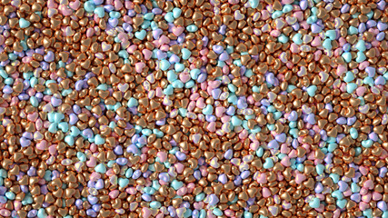 Beautiful background with hearts, Happy Valentine's Day! 3d illustration, 3d rendering.