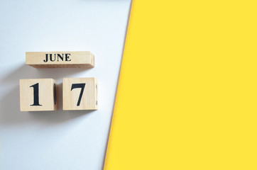 June 17, Empty white - Yellow background.