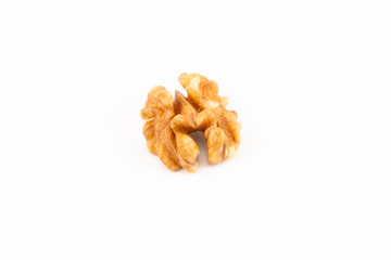 Walnuts on the white background