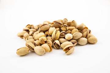 Walnuts on the white background