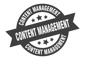 content management sign. content management round ribbon sticker. content management tag