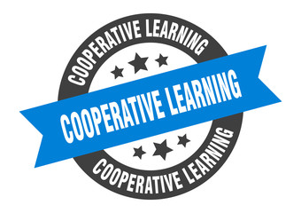 cooperative learning sign. cooperative learning round ribbon sticker. cooperative learning tag