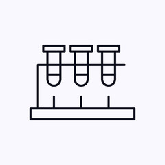 Laboratory test tube icon thin isolated on white background