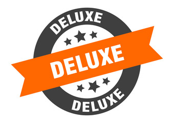 deluxe sign. deluxe round ribbon sticker. deluxe tag