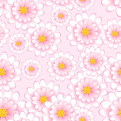Pink seamless floral background