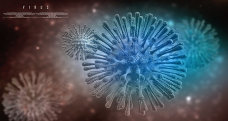 3d rendering corona virus infection