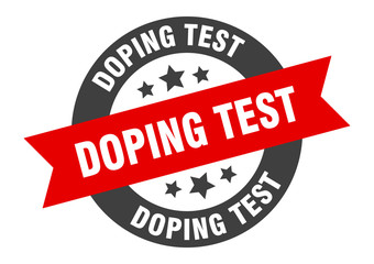 doping test sign. doping test round ribbon sticker. doping test tag