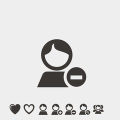 remove user icon vector illustration symbol for website and graphic design