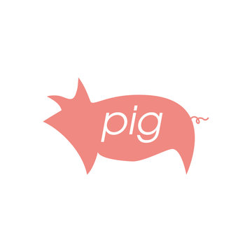 Pig sketch design. Vector image.