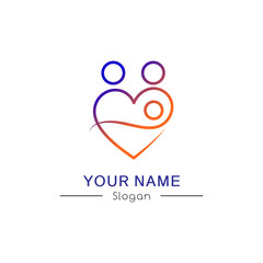 Young family logo sign/design. Vector image.