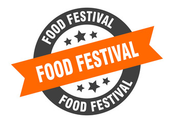 Obraz premium food festival sign. food festival round ribbon sticker. food festival tag