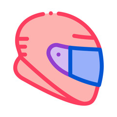 Protective Helmet Icon Vector. Outline Protective Helmet Sign. Isolated Contour Symbol Illustration