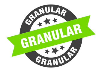 granular sign. granular round ribbon sticker. granular tag