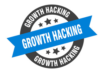 growth hacking sign. growth hacking round ribbon sticker. growth hacking tag