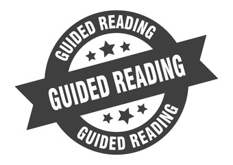 guided reading sign. guided reading round ribbon sticker. guided reading tag