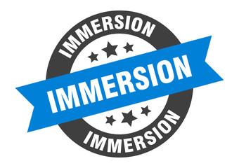 immersion sign. immersion round ribbon sticker. immersion tag