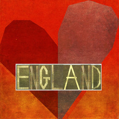 Textured background image and design element depicting the word "England"