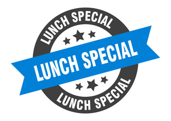 lunch special sign. lunch special round ribbon sticker. lunch special tag