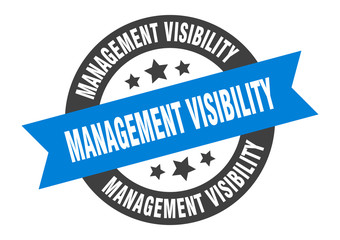 management visibility sign. management visibility round ribbon sticker. management visibility tag